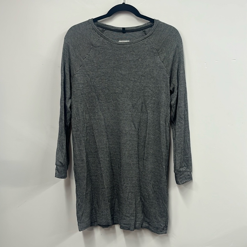 Lou & Grey Long Sleeve Soft Sweatshirt Style Houndstooth Dress S
